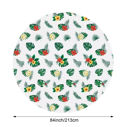 Oudain 6 Pieces Hawaiian Tablecloth 84 Inch Luau Tropical Flower Round Table 1 - Picture 3 of 7