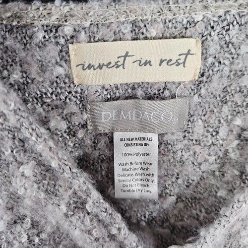 Demdaco Invest In Rest Soft Long Blanket Cape Cardigan Sweater One Size Gray - Picture 2 of 5