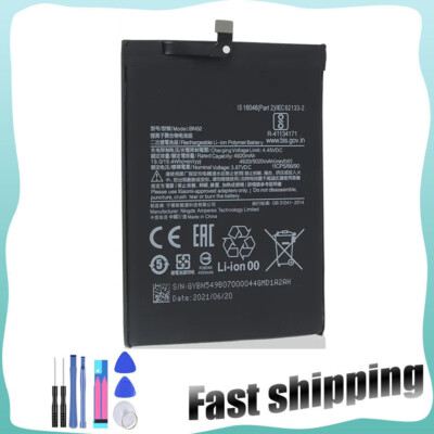 For Xiaomi Redmi Note 9S Battery BN52 M2003J6A1G Replacement Tools