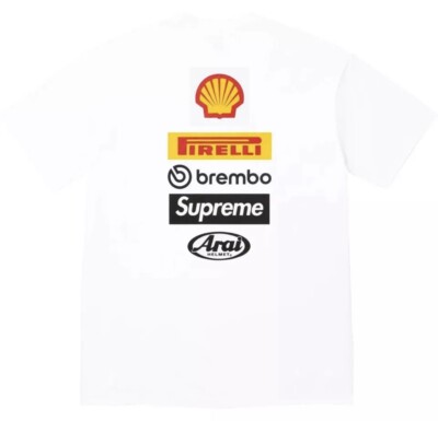 Supreme Ducati Logos Tee T-Shirt White ~ Size M Medium ~ New In 