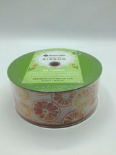 Member's Mark Premium Wired Ribbon 2.5  50 Yds Lemons And Oranges
