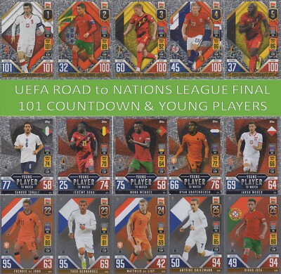 Topps Match Attax 101 Road Nations League Finals Countdown & Young Player FOILS