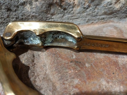 Vintage 1930s English Brass Shakespeare Nutcracker Corkscrew Bottle Opener Stand - Picture 11 of 12