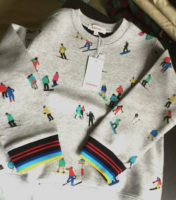 NWT CATIMINI FRANCE UNISEX SWEAT SHIRT BRAND NEW 5Y GRAY SKI  DESIGN REDUCED