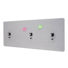 Prywatność biurowa HWC-G75, ściana działowa stołu tablica, tekstylia, 60x160cm szara