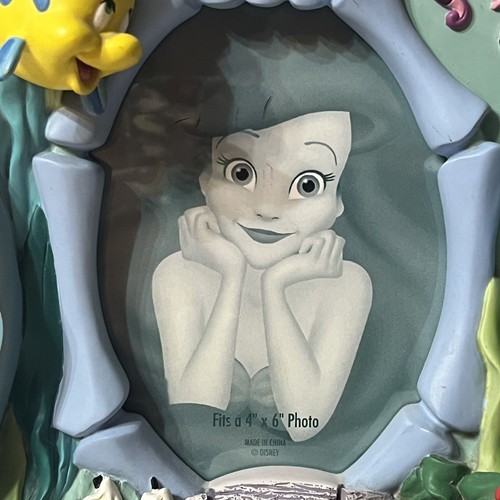 VTG Disney Store Little Mermaid 3-D Picture Frame 4 x 6 Ariel Flounder Sebastian - Picture 3 of 22