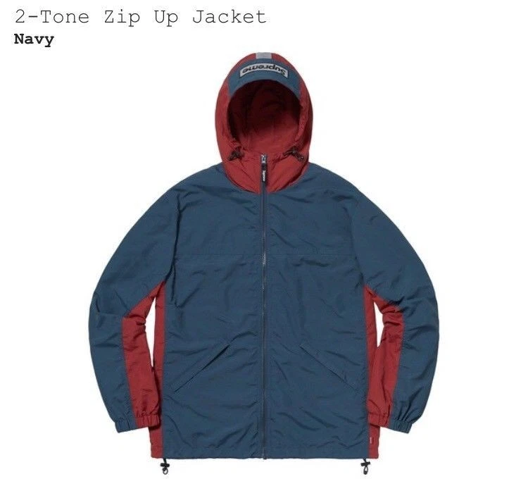 Veste zippée marine 2 tons Supreme 100% AUTHENTIQUE taille moyenne