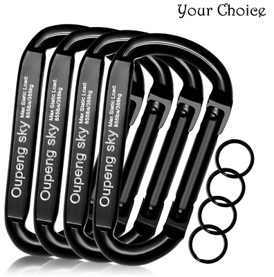 Carabiner Clip, 4 Pack, 855lbs，3'' Heavy Duty Caribeaners for Hammocks, Campin...