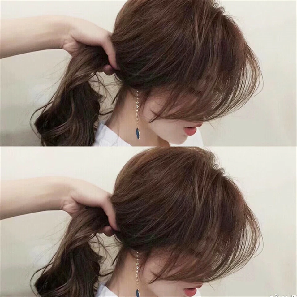 100% Human Hair Clip in Silk Base Topper Hair Piece With 3D Air Bang Hairpiece - Image 3 of 4