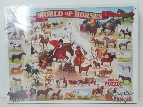 World of Horses Breeds White Mountain Jigsaw Puzzle Equestrian NEW but Box Worn - Picture 2 of 7