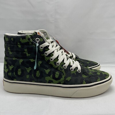 VANS Comfycush Sk8 Hi Leopard Cactus Green Mens Sz 9.5 / Womens 11 