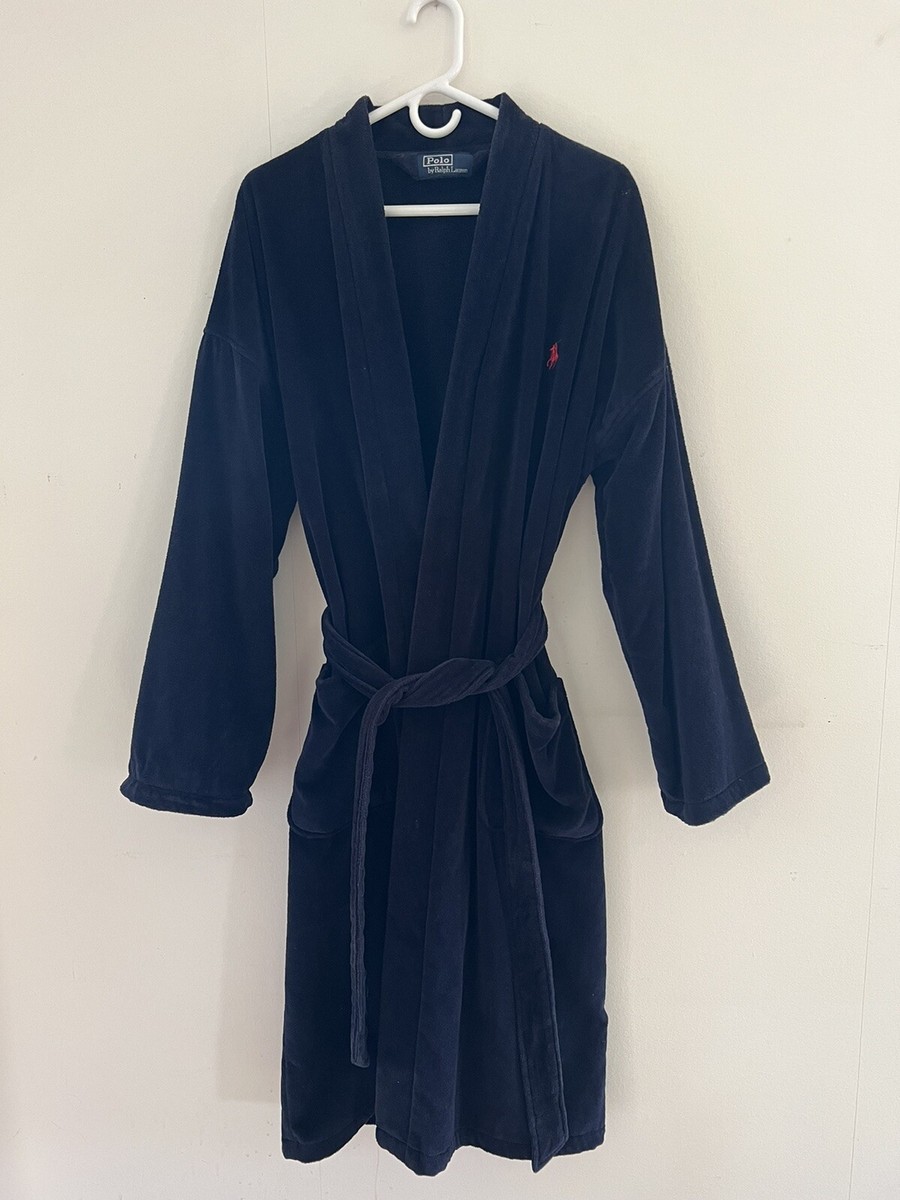 RALPH LAUREN  BATH ROBE Lサイズ　新品　未使用 POLO RALPH LAUREN Navy Blue Plush/Thick Fleece Bath Robe w/Belt