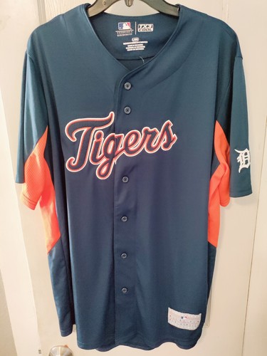MLB GENUINE MERCHANDISE Detroit Tigers Baseball Jersey Size Large New Tx3 Cool - Picture 1 of 7