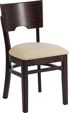 Clara mit Polster beige Restaurantstuhl Restaurantst&uuml;hle Kneipenstuhl Holzstuhl