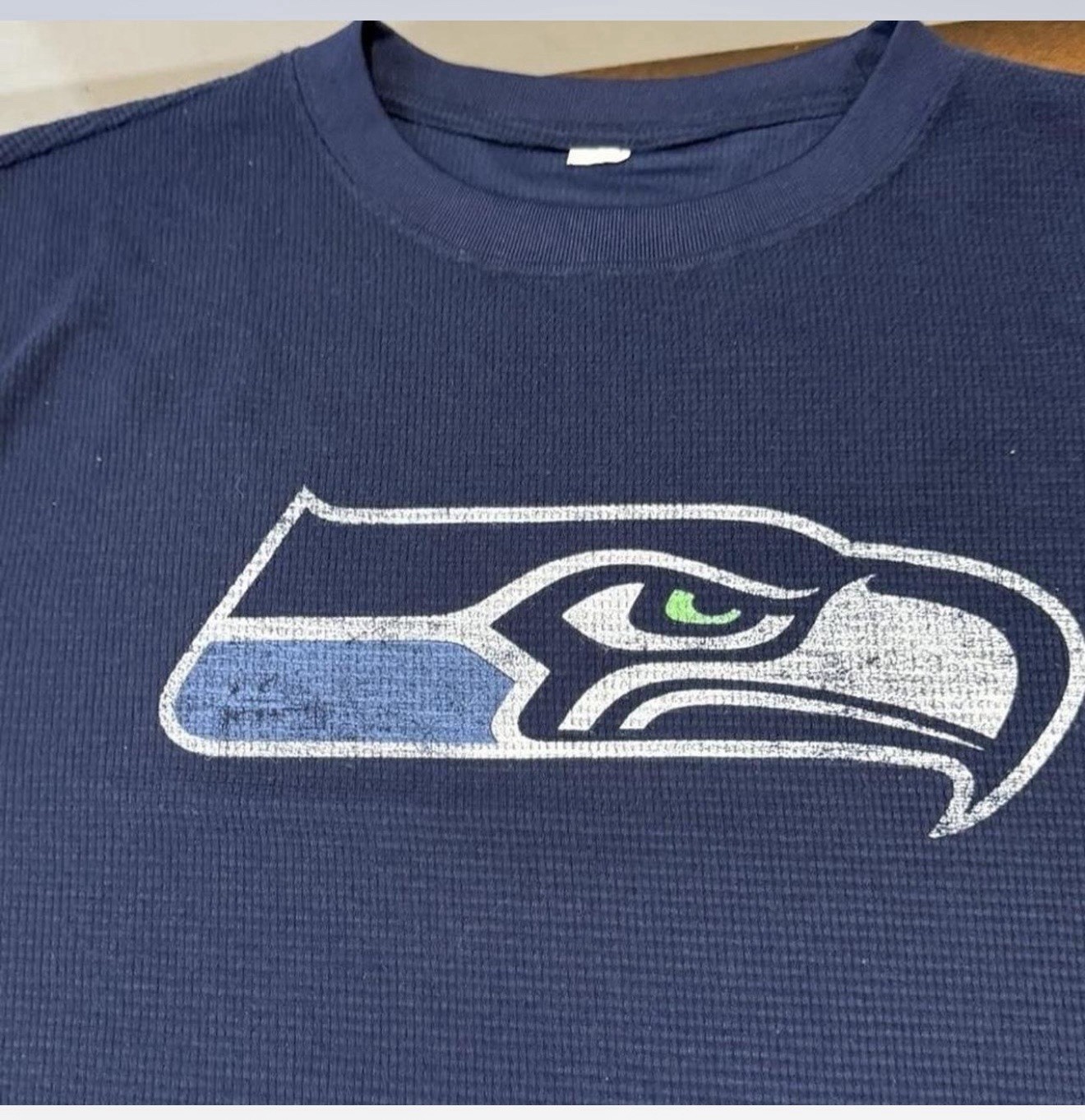 Seattle Seahawks NFL Reebok Team Apparel L/S Waffle Thermal Shirt (L) thumbnail 2