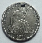 1877 Seated Liberty Half Dollar Damaged 90% Silver