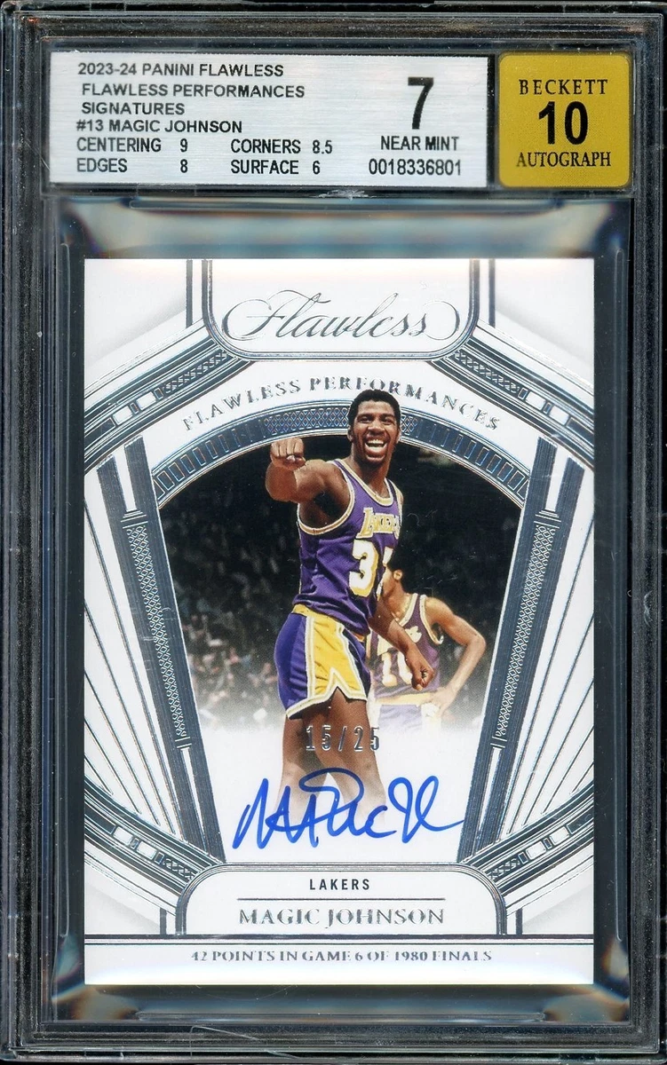 Panini Magic Johnson Basketball Autographed Sports Trading Cards