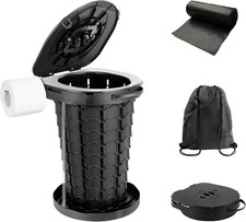 Large Portable Toilet for Camping with Bag & Roll Holder, Load 440Lb