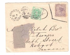 1905 Kyneton Victoria Australia Postage Due Cover to Tasmania