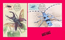MOLDOVA 2019 Nature Fauna Insects Rosalia Alpina & Beetle-Deer 2 Maxicards Cards