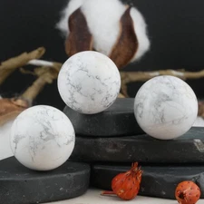 Natural Howlite Sphere Crystal Decor Gift Spiritual Energy Stone Meditation Gift