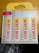 Burt's Bees Ultra Conditioning Lip Balm 4 Pack Value Size New SHIPPED NEXT DAY