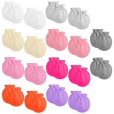 Sdfvsdg 18 Pairs Newborn Baby Cotton Mittens No Scratch Standard, Chic Color