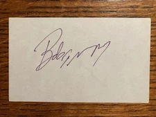 Bob Trumpy signed 3x5 index card, Utah, NFL Bengals, Sports Announcer, D. 2025