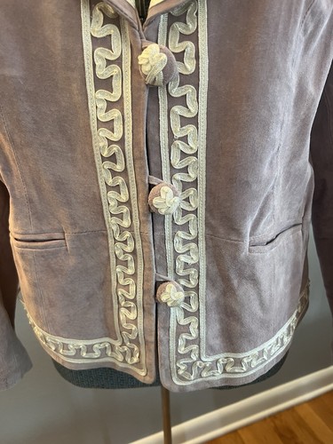 Bradley Bayou Women’s Genuine Leather Suede Jacket Lavender Purple Large NWT - Picture 3 of 12