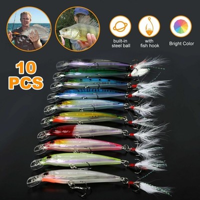 10 Stück Menge Angelköder Crankbaits Haken Lachsköder Tackle Crank Kit