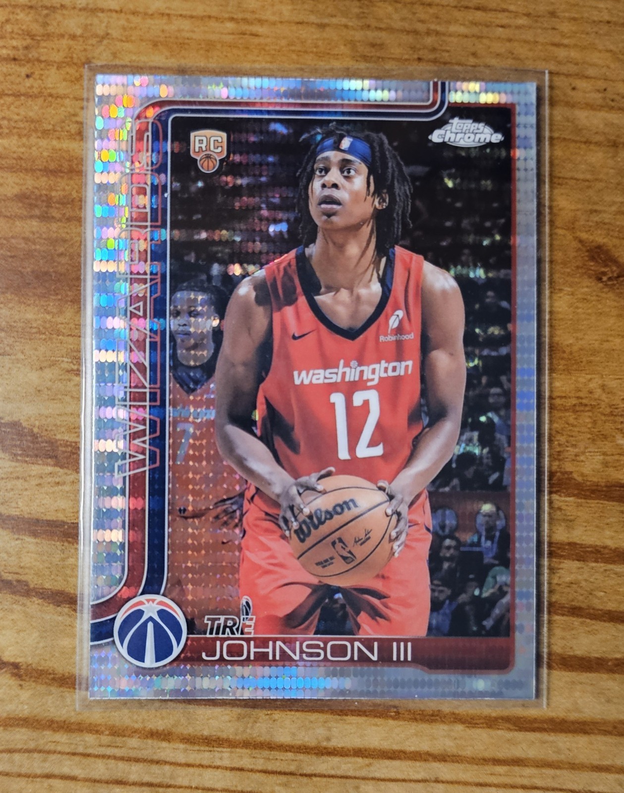 2025-26 Tre Johnson III Topps Chrome Pulsar Refractor RC #256 wizards 25