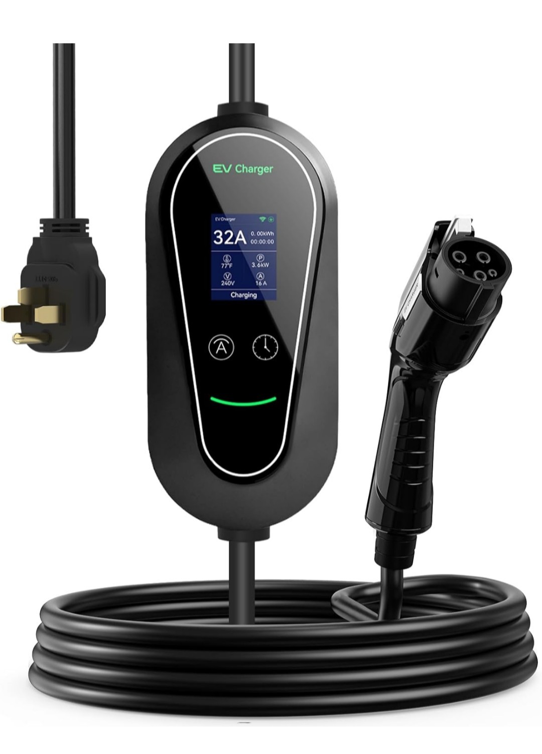 Level 2 EV Charger, 32 Amp 240V, Portable Electric Vehicle Charger w/ 25ft Cable
