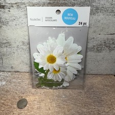 Recollections Sticker Autocollants White Daisy 24 Pieces Assorted Brand New
