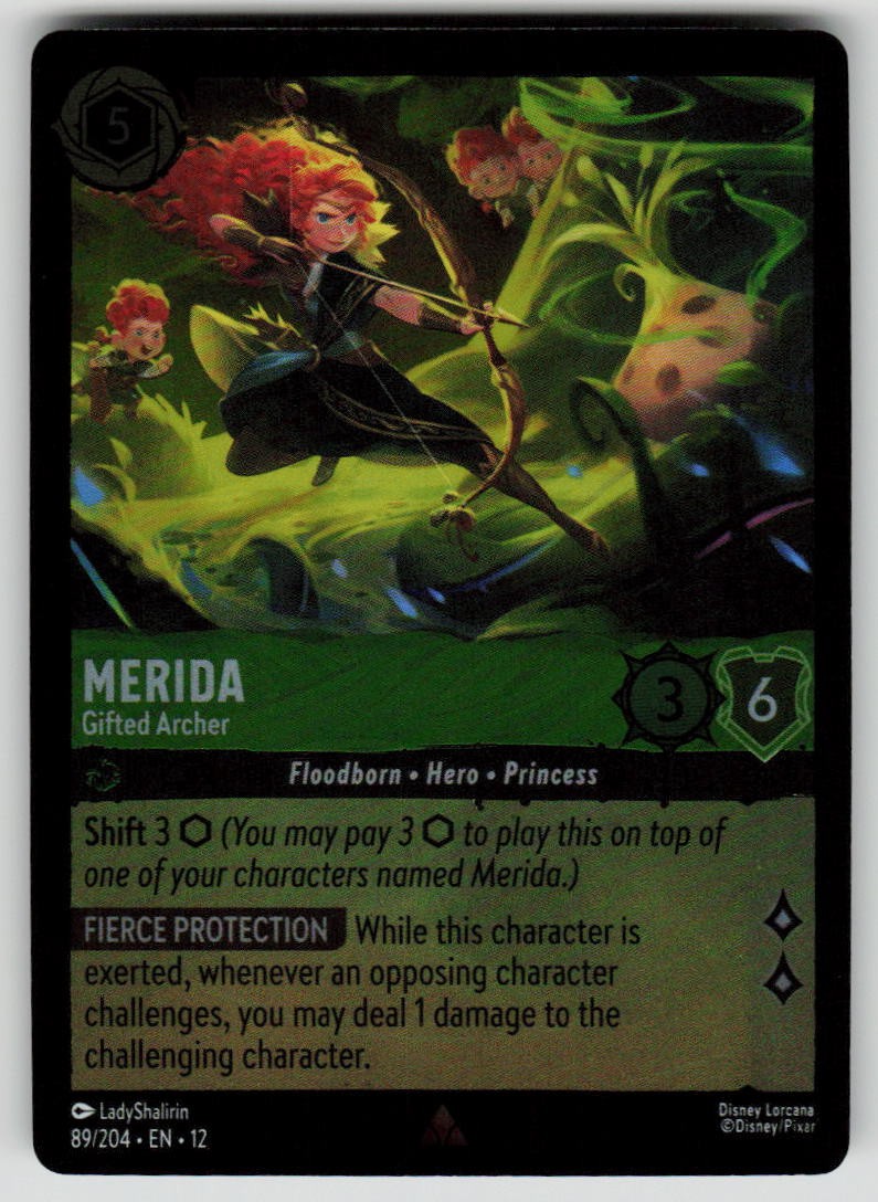 Merida - Gifted Archer Cold Foil Rare Wilds Unknown 89/204 Lorcana NM