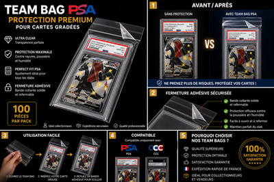 SET 100 SCHUTZ TASCHE SLEEVES TEAM BAG KARTE PSA/CCC POKEMON BOOSTER JPN