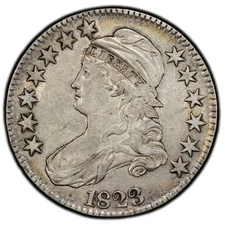 1823 PCGS XF45 Capped Bust Half Dollar, Silver U.S. Coin 50c Extra Fine