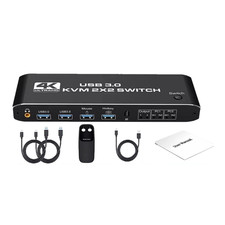 2 in 2 out 2 2 1 4 HDMI KVM Switch Display USB 3.0 HDMI With Keyboard Hotkey