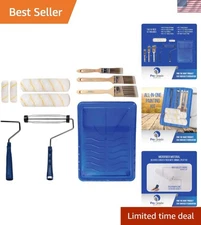 Complete Microfiber Paint Roller and Brush Set - Washable & Reusable Convenience