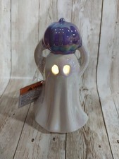 New Light Up Irridecent Ghost Purple Pumpkin Tier Tray Decor Fall Halloween