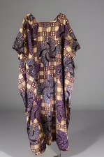 Ooak Vintage Jeweled African Wax Block Print Handmade Kaftan W37x46extrafabric Ooak Vintage Jeweled African Wax Block Print Handmade Kaftan W37x46extrafabric