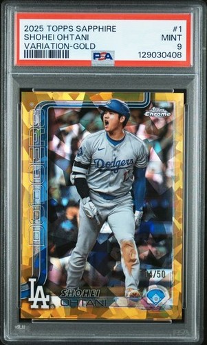 2025 Topps Chrome Sapphire Shohei Ohtani Image Variation #1 Gold /50 PSA 9