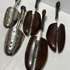 Lot VTG Hammered Metal EKCO Wooden Shoe Tree Shoe Stretcher Shoe/176j