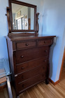 Vintage solid walnut highboy dresser crafted by the Atlas Furniture Company — photo 3