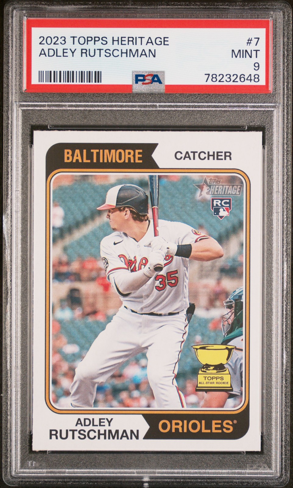 2023 TOPPS HERITAGE #7 ADLEY RUTSCHMAN ROOKIE RC PSA 9