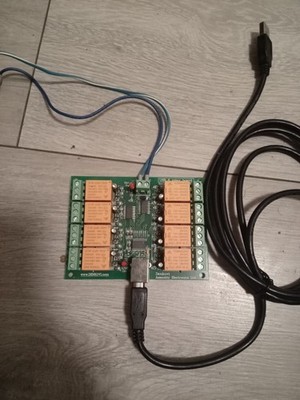 USB 8 Channel Relay Board for Automation, 24VDC, funktioniert