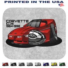 DigiRods Corvette C4 Convertible Model Letters Logo Cartoon Car Sherpa Blanket