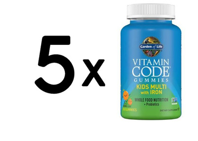 5 x Garden of Life Vitamin Code Kids Multi with Iron Gummies, (244,42 EUR/kg)