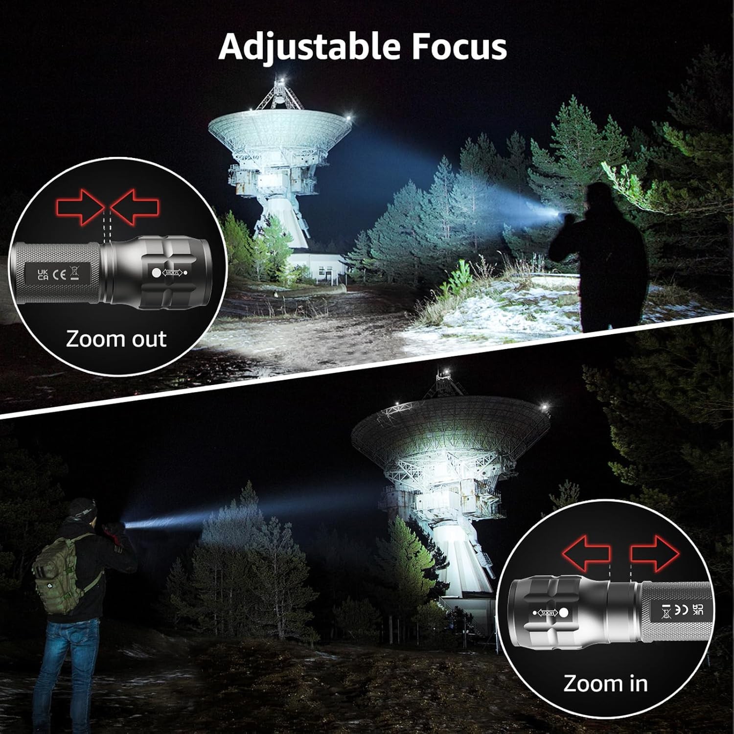 Lighting EVER LED Flashlights High Lumens, Small Flashlight, Waterproof, Adjusta