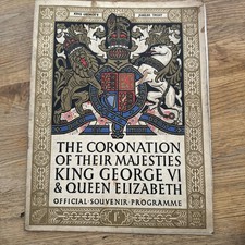 Antique 1937 Coronation Souvenir Programme – King George VI & Queen Elizabeth