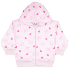New Barbie Logo Graphic Print Design Hooded Zip-Up Hoodie Sweatshirt 4 5 6/6X